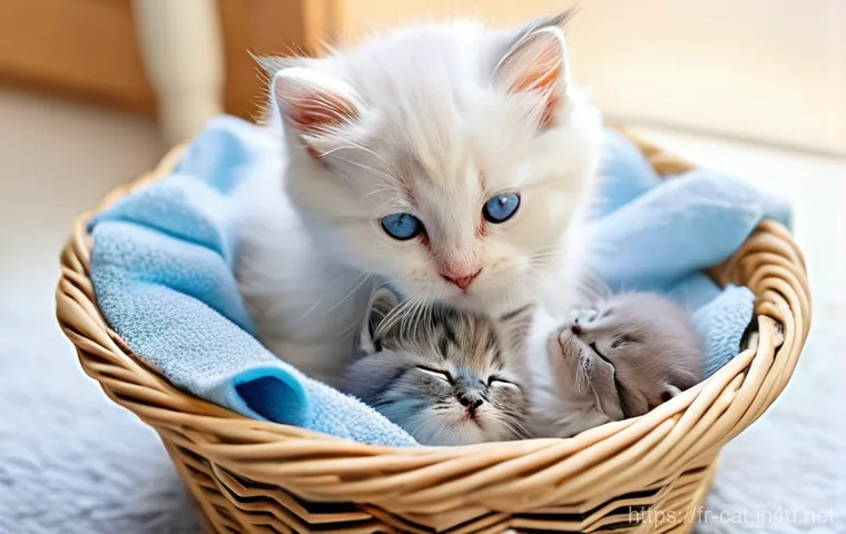 고양이 출산 준비물 - **Prompt 1: The Serene Birthing Sanctuary**
A tranquil and warm indoor scene, depicting a cozy b... 고양이 출산 준비물 - **Prompt 1: The Serene Birthing Sanctuary**
A tranquil and warm indoor scene, depicting a cozy b...