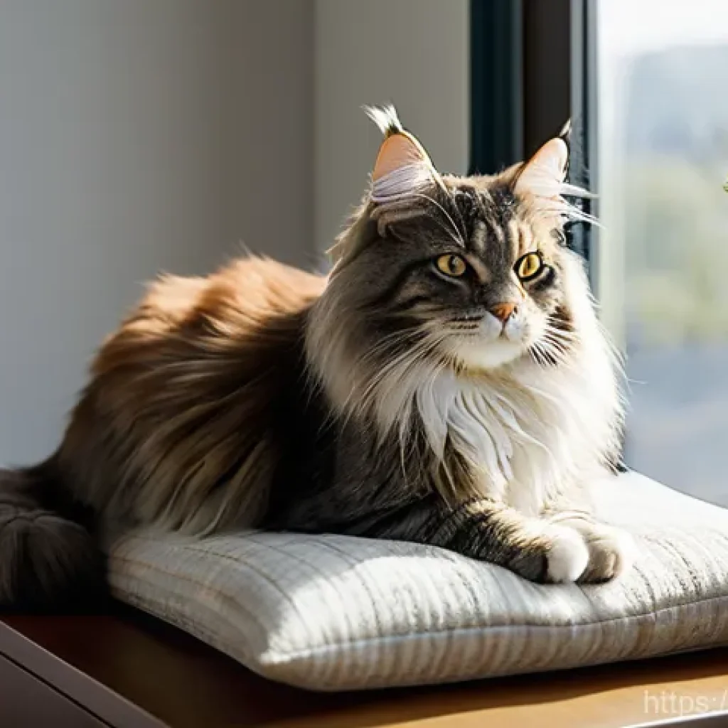 고양이 영양제 추천 - **Prompt 1: "A wise, elderly Maine Coon cat named Pacha, with a thick, well-maintained grey and whit...