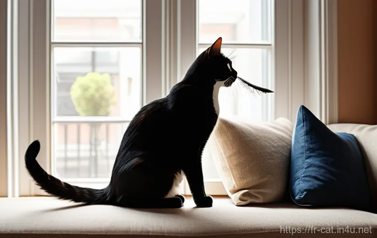 고양이와 놀아주는 방법 - **Prompt:** A heartwarming and intimate scene depicting a person and their cat during a playful mome...