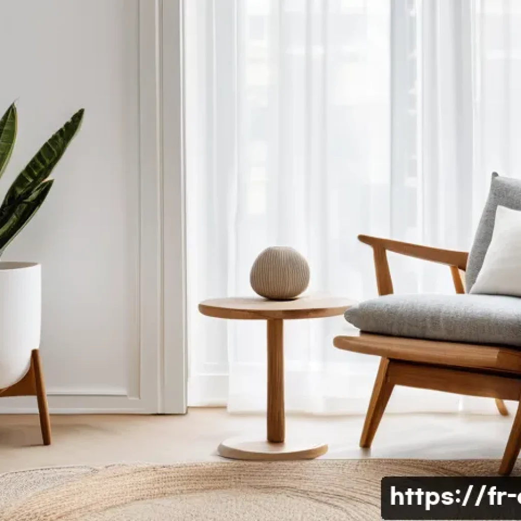 고양이 가구 배치법 - A cozy cat relaxation corner in a quiet, low-traffic area of a modern French apartment, featuring a ...